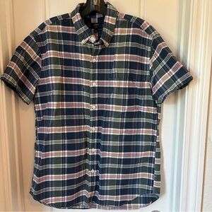 J. Crew Men's Plaid Button Down Oxford Shirt - Blue, Green, Red
